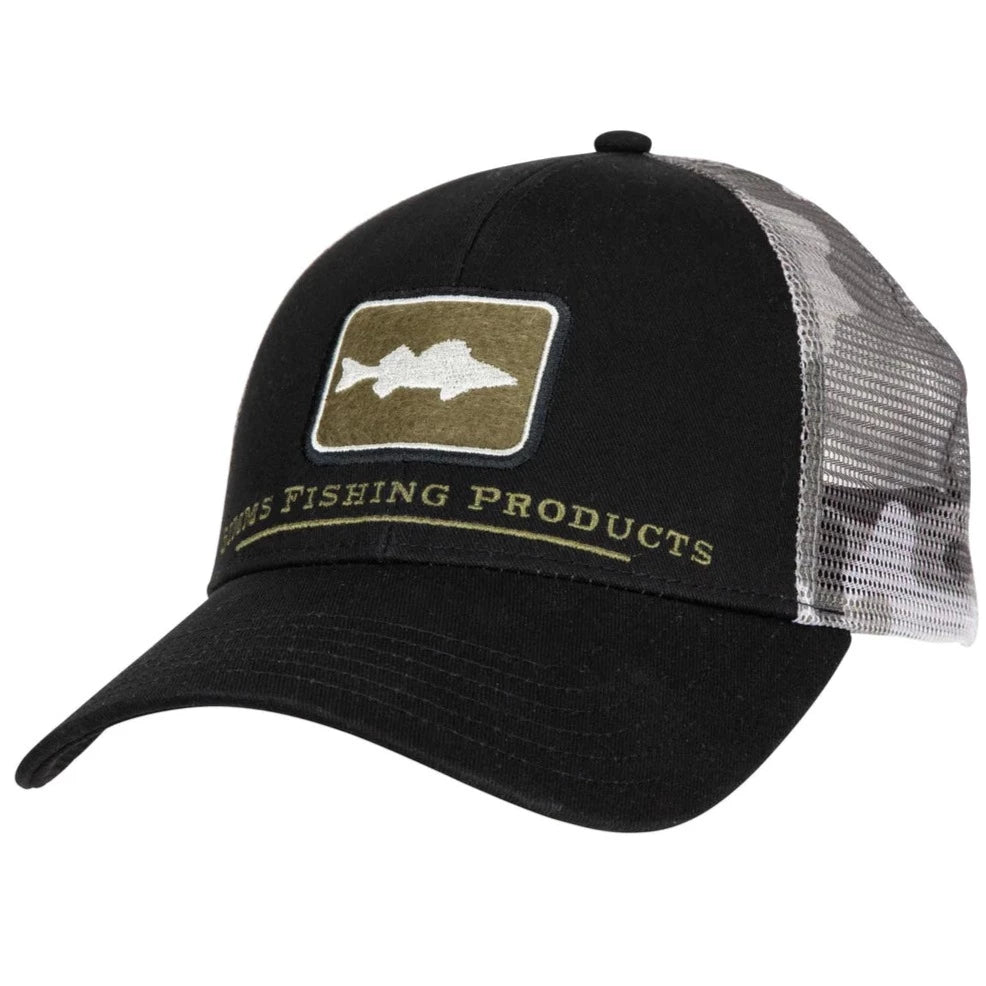 Simms Walleye Icon Trucker Hat - Woodland Camo Sandbar