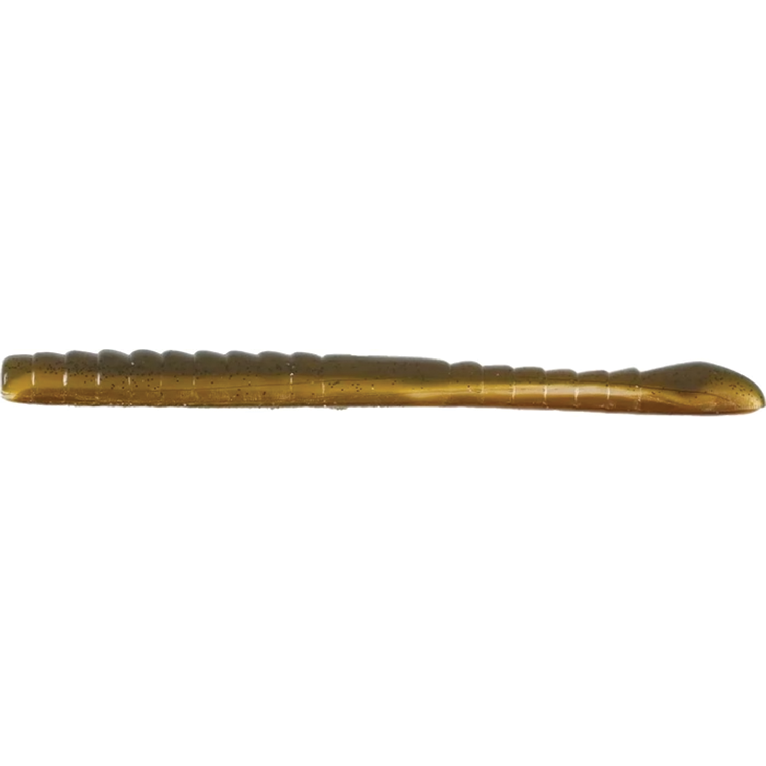 Missile Baits & Roboworm 4" Mini Magic Worm fishing lure in translucent brown with segmented body and paddle tail, designed for effective fishing tackle use.