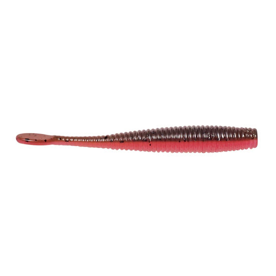 SPRO CJ Smasher Worm soft fishing lure in pink and brown with ribbed body and paddle tail designed for effective fishing tackle use.