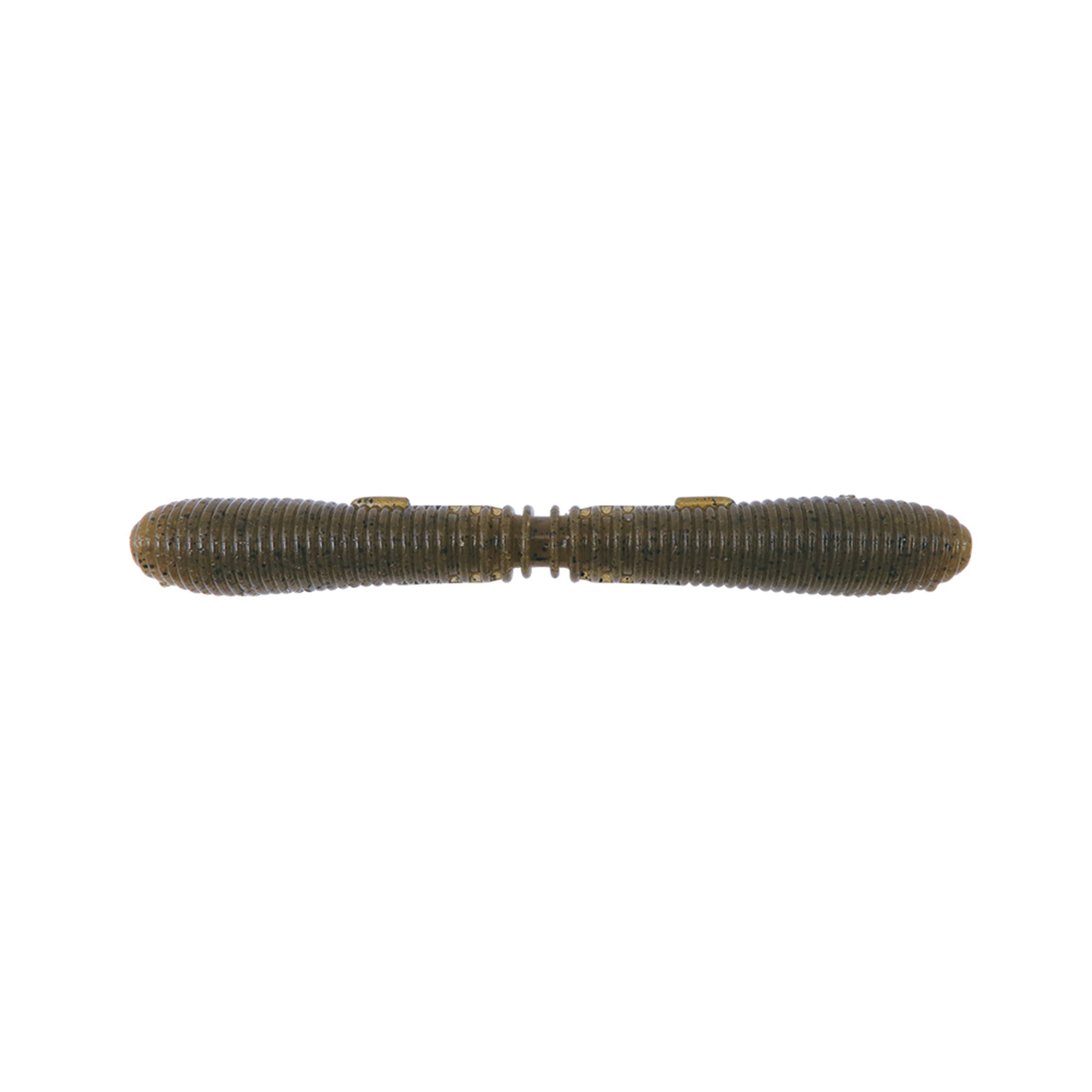 BottomUp Kunnery 3.6" soft plastic fishing lure in a segmented, ribbed design with a dark green color, ideal for musky fishing tackle.