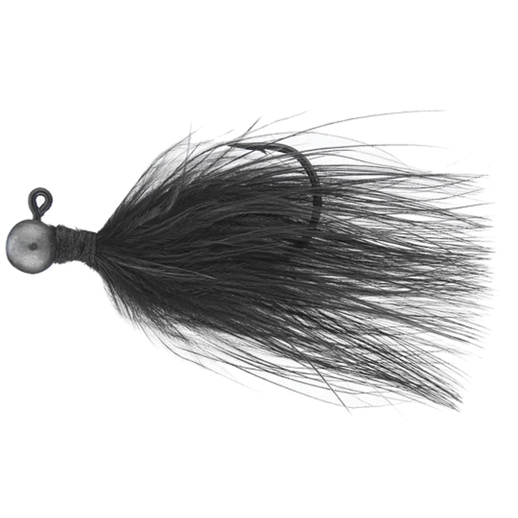 STUNNING LURE - 新品！ハクジのトップス　コットンシルク　絹綿ブラック Queen Tackle Tungsten Ping Jig (Marabou Hair)