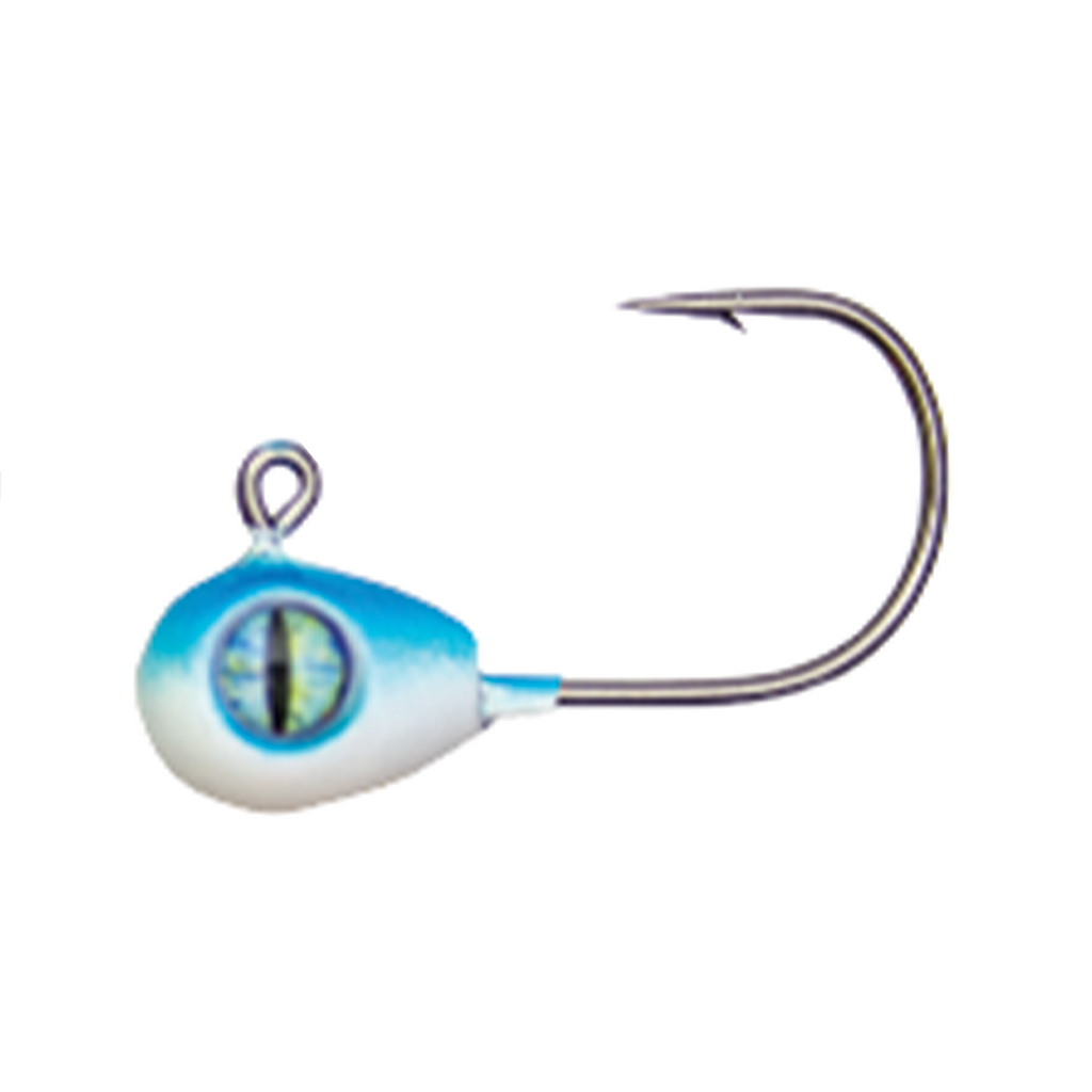 Short Shank Tungsten Heavy Metal 1/8 oz Jig Heads by Mission Tackle Glow Blue