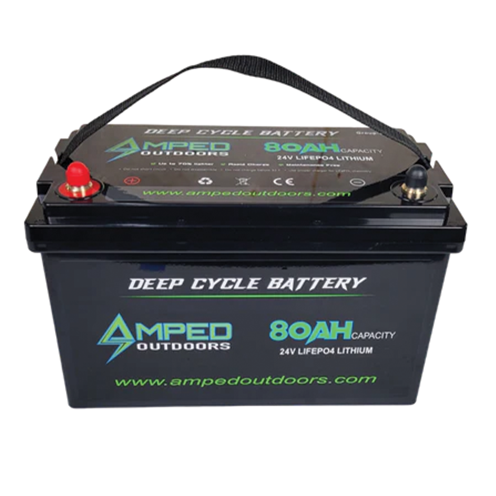 Amped Outdoors LiFePO4 24V Lithium Batteries Battery w Charger