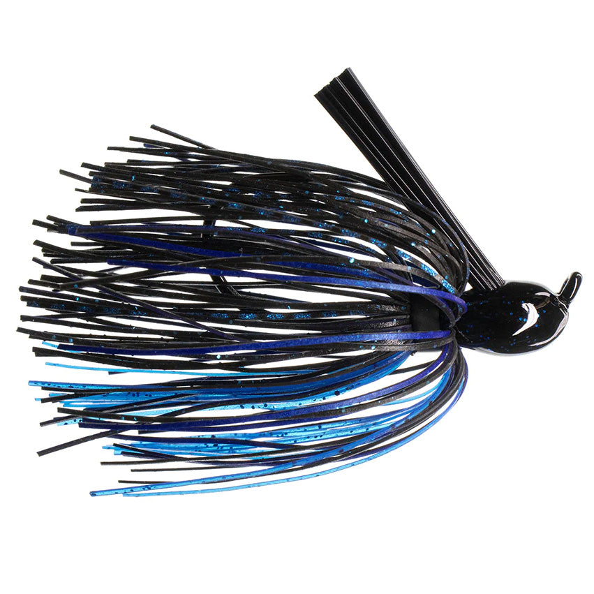 Dirty Jigs Matt Herren Flippin' Jig featuring a black and blue skirted fishing lure with a weighted head and weed guard, designed for effective fishing tackle use.
