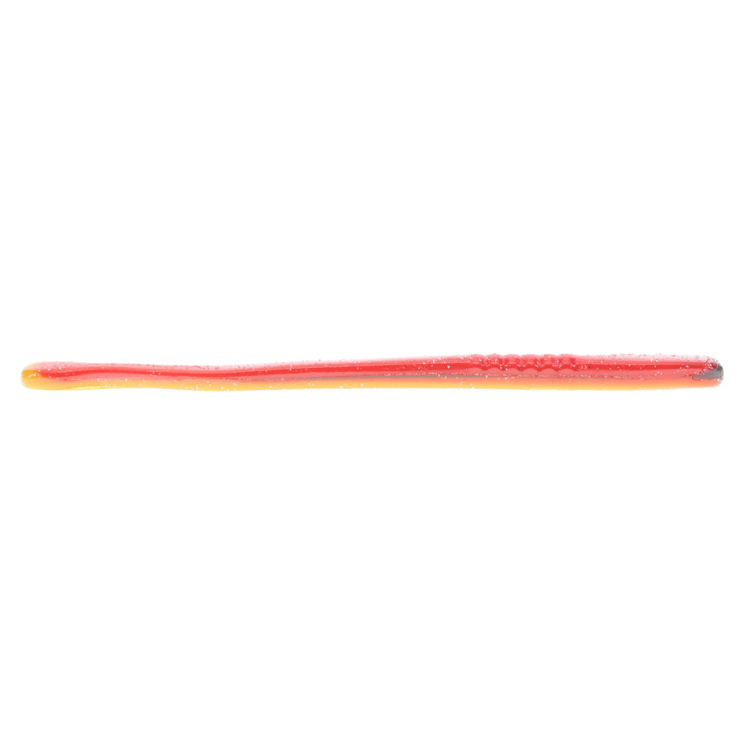 Strike King KVD Perfect Plastics Filler Worm 6" fishing lure in a slender worm shape with a red and orange translucent body designed for effective fishing tackle use.