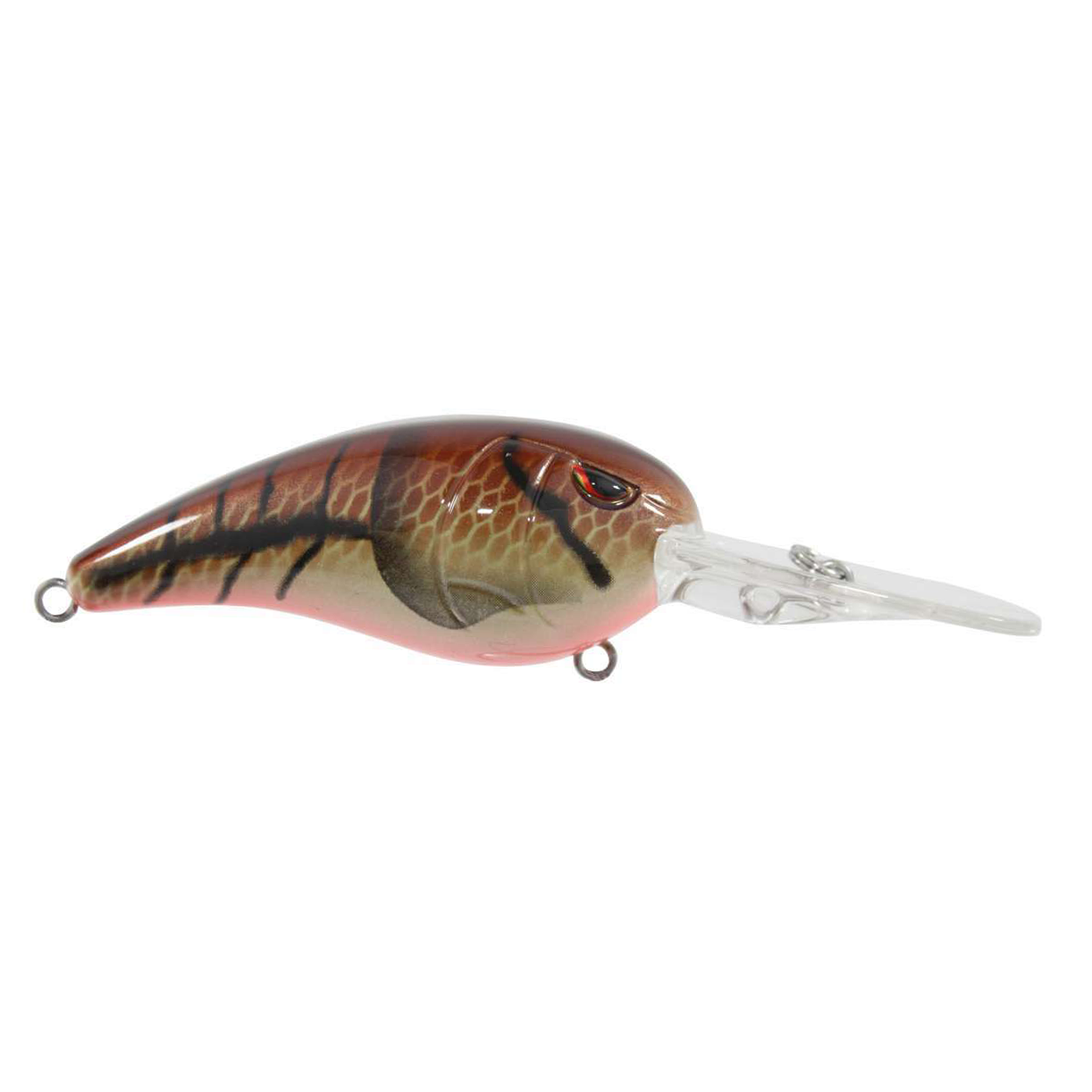 SPRO RkCrawler 55 Crankbait fishing lure with a lifelike brown and tan patterned body and clear extended dive lip designed for effective fishing tackle use.