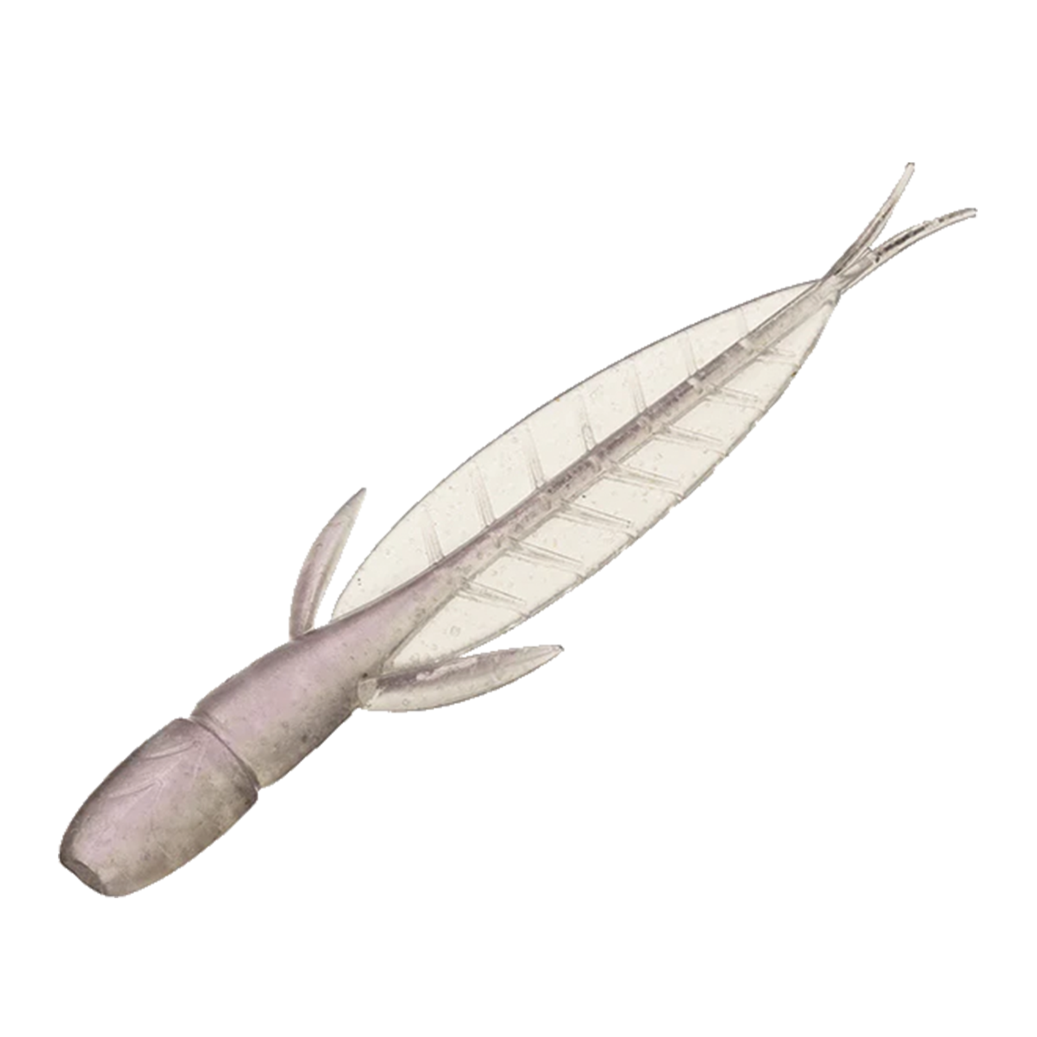 Evergreen C-4 Leech soft fishing lure in translucent pale color with segmented body and flexible tail designed for lifelike movement in water.