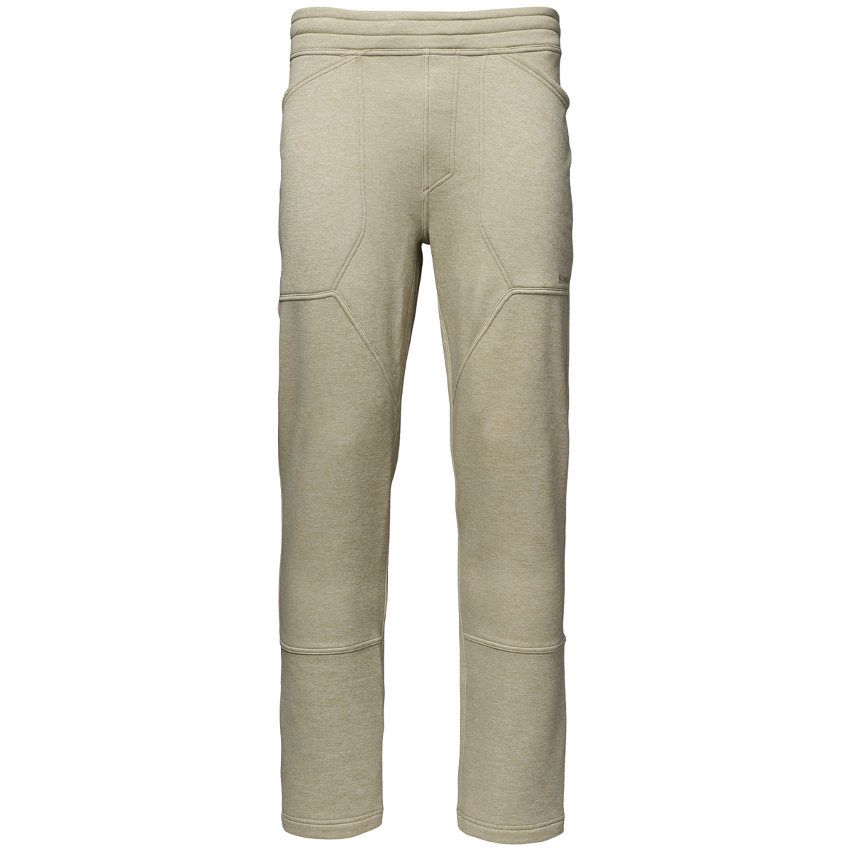 Simms Challenger Sweatpants - Men's in light gray with elastic waistband and reinforced knee panels shown against a white background