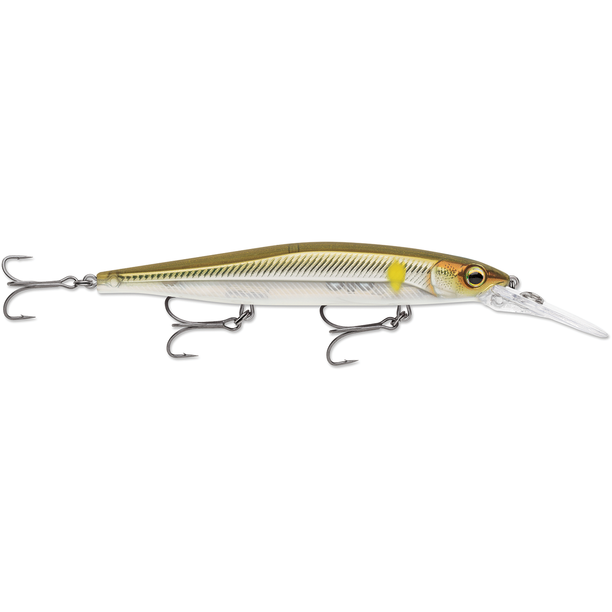 Rapala Precision Xtreme Mavrik Deep 110 deep diving fishing lure with gold and silver finish clear diving lip and treble hooks for fishing tackle