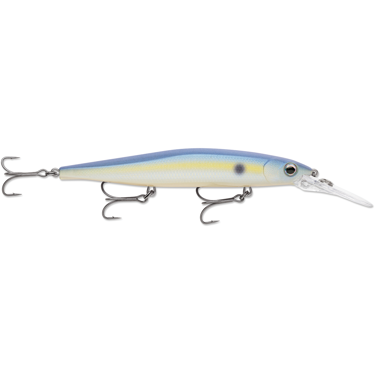 Rapala Precision Xtreme Mavrik Deep 110 fishing lure with blue silver finish treble hooks and clear diving lip for deep water musky fishing