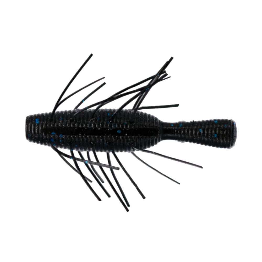 Yamamoto Fuzzy Nuki fishing lure in dark color with multiple thin appendages designed to mimic aquatic prey, ideal for musky fishing tackle and fishing lures.