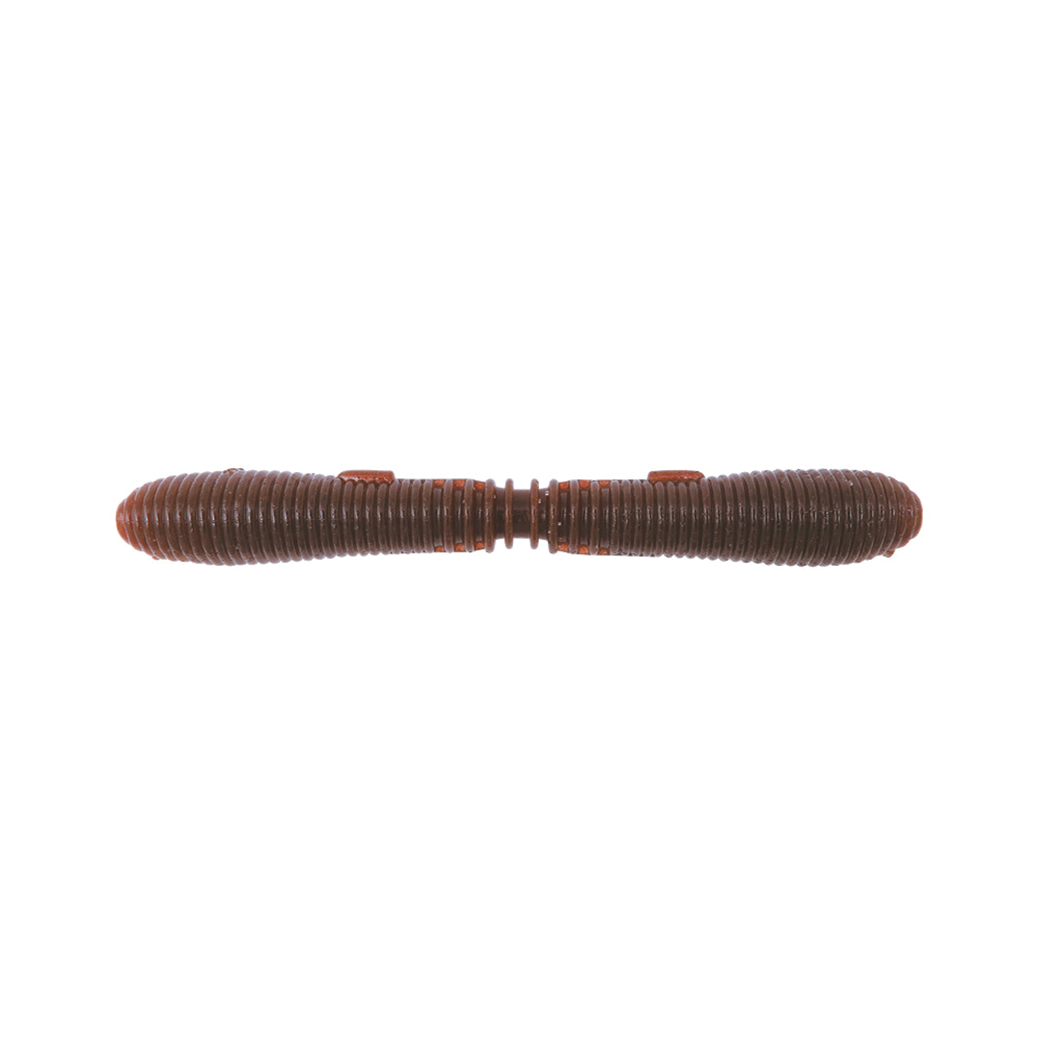 BottomUp Kunnery 3.6" soft plastic fishing lure in dark brown with segmented ribbed body designed for effective action in musky fishing tackle.