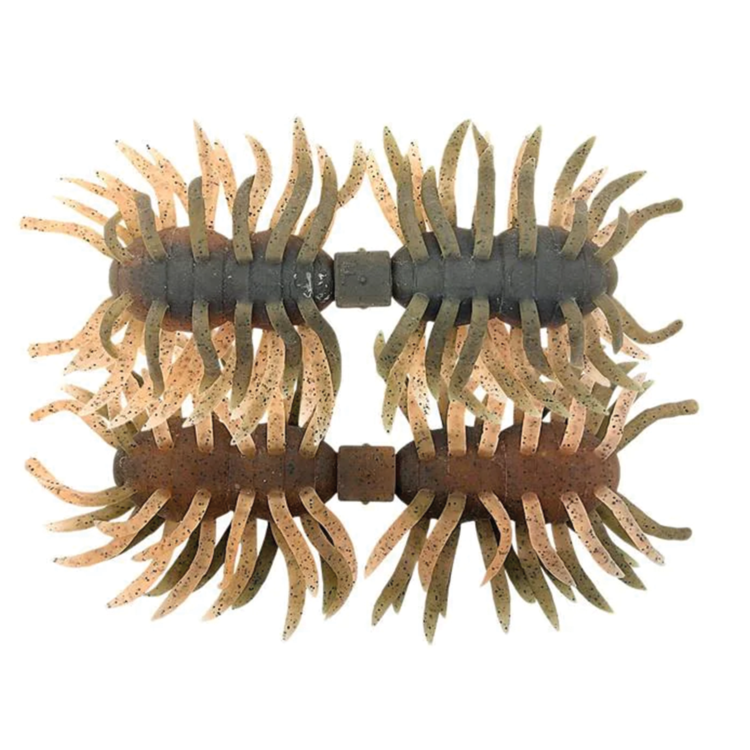 Imakatsu Hairy Spider Kujala 160 fishing lures shown in two color variations with multiple soft, flexible appendages designed to mimic aquatic prey for improved fishing tackle performance.