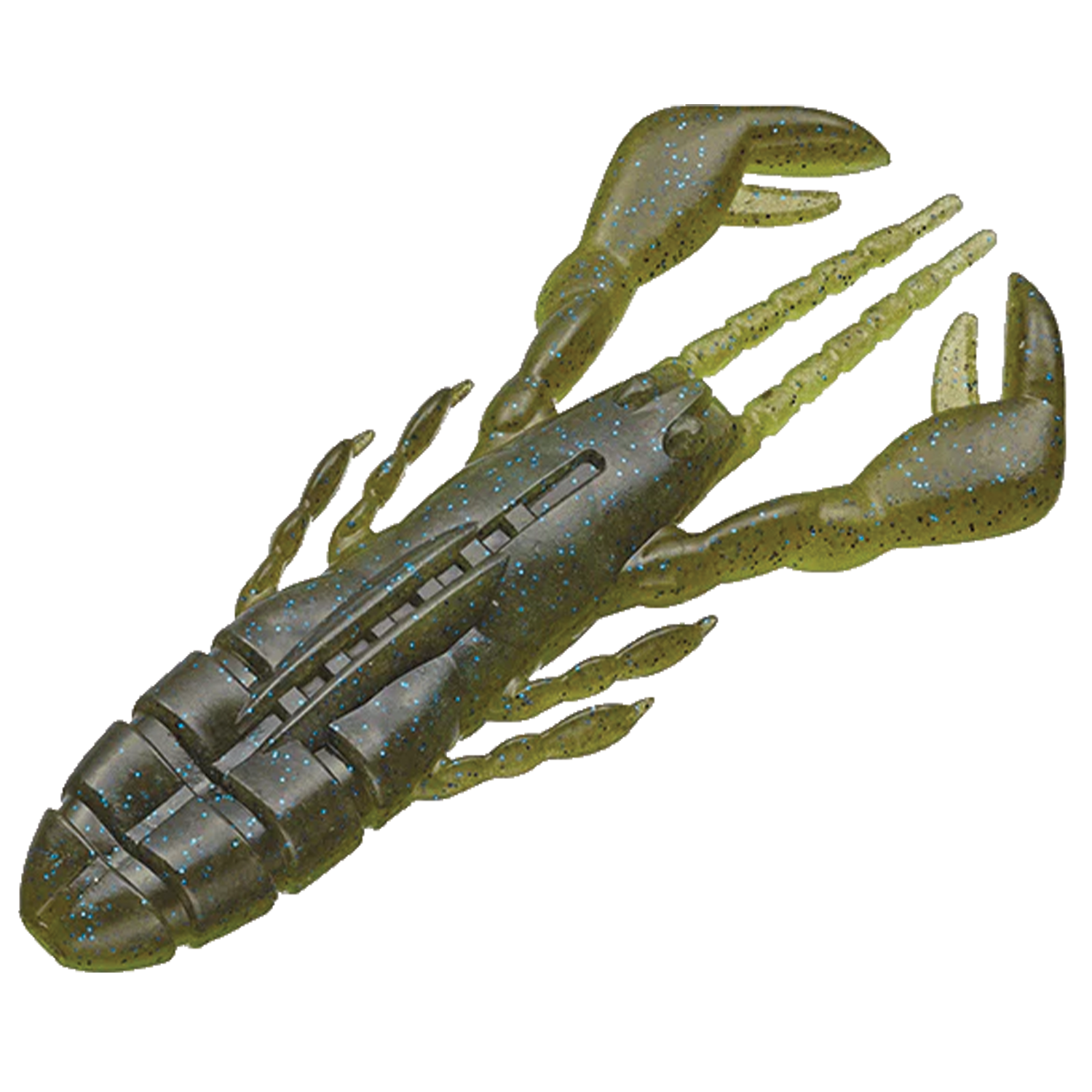 Evergreen CM-3 Claw Motion soft plastic fishing lure designed to imitate a crawfish with detailed claws, legs, and antennae for effective musky fishing tackle.