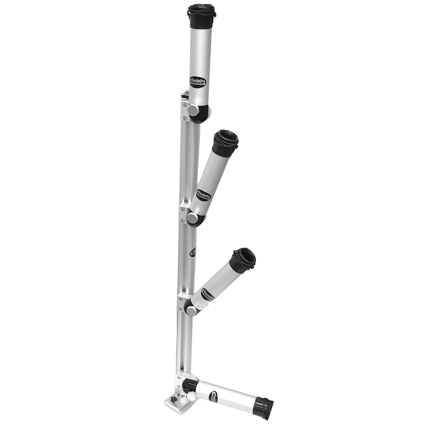 Metallic adjustable stand on a white background