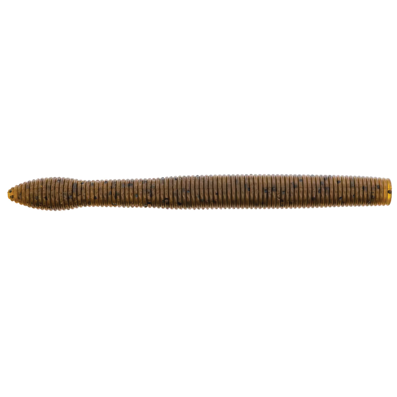 X-Zone Neko Ned Zone soft plastic fishing lure in brown with ribbed texture designed to attract fish, ideal for use with fishing rods and tackle.