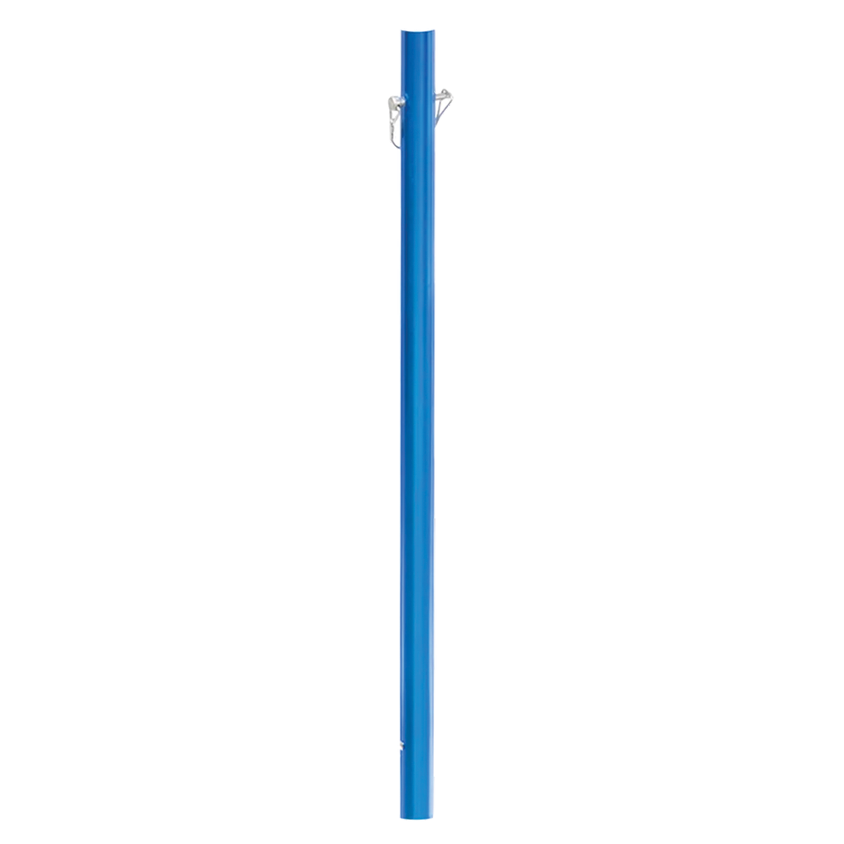 Clam Live Imaging Pole Extension in blue with metal mounting brackets for attaching marine electronics, designed to extend reach for fishing tackle and rod setups.