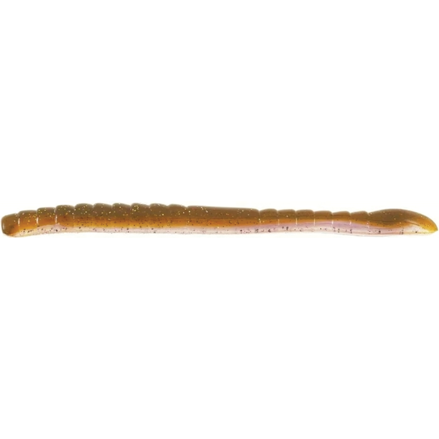 Missile Baits & Roboworm 4" Mini Magic Worm in brown with black flecks, soft segmented fishing lure designed for freshwater fishing tackle.