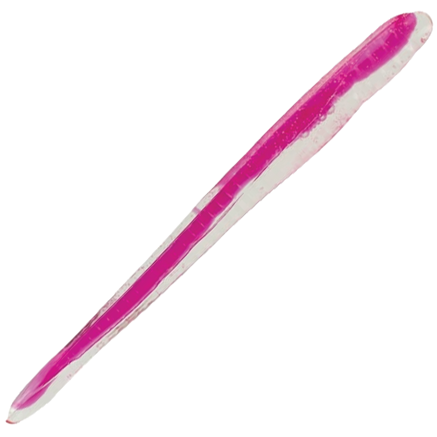 Roboworm Fat Worm fishing lure in translucent pink and white colors, designed for fishing tackle use targeting musky and other freshwater species.