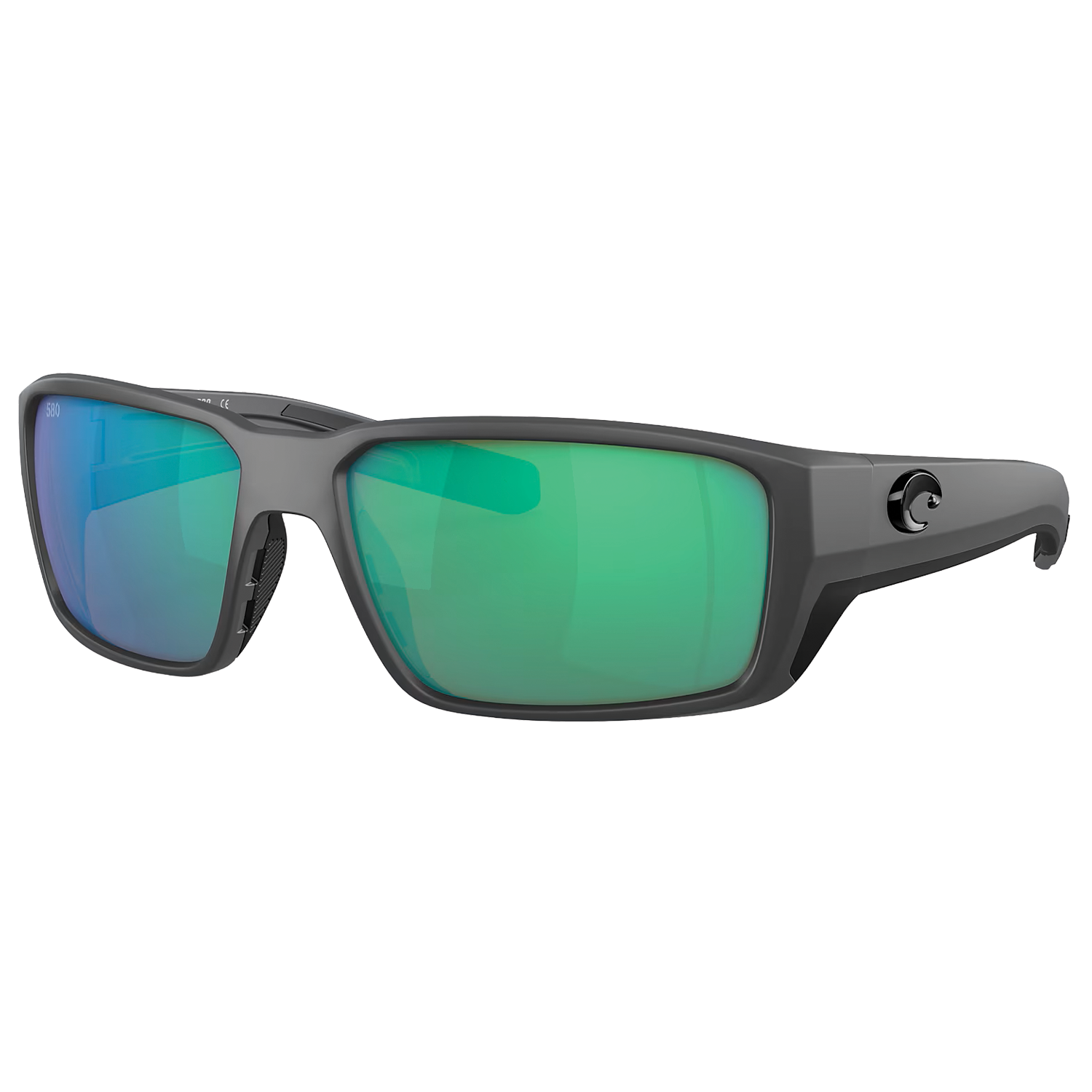 Costa Del Mar - Fantail PRO sunglasses with rectangular dark gray frame and green polarized lenses designed for fishing and outdoor activities.