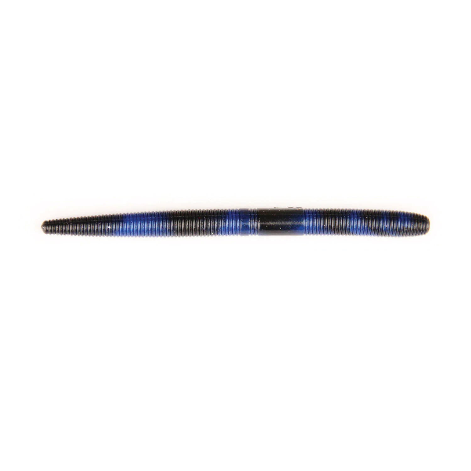 X-Zone 5" True Center Stick fishing lure in black and blue with ribbed texture designed for effective musky fishing tackle.