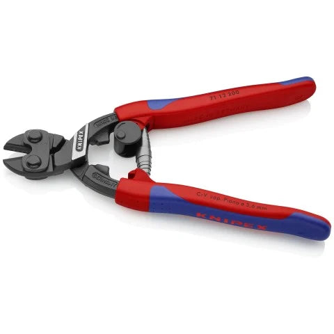 Knipex Hook Cutter with red and blue handles and black cutting jaws for trimming fishing hooks and tackle safely