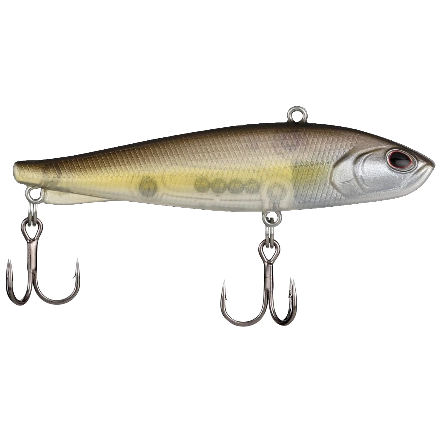 Berkley Ripfish fishing lure with a realistic fish design in muted gold and silver tones, featuring two sharp treble hooks for effective fishing tackle use.