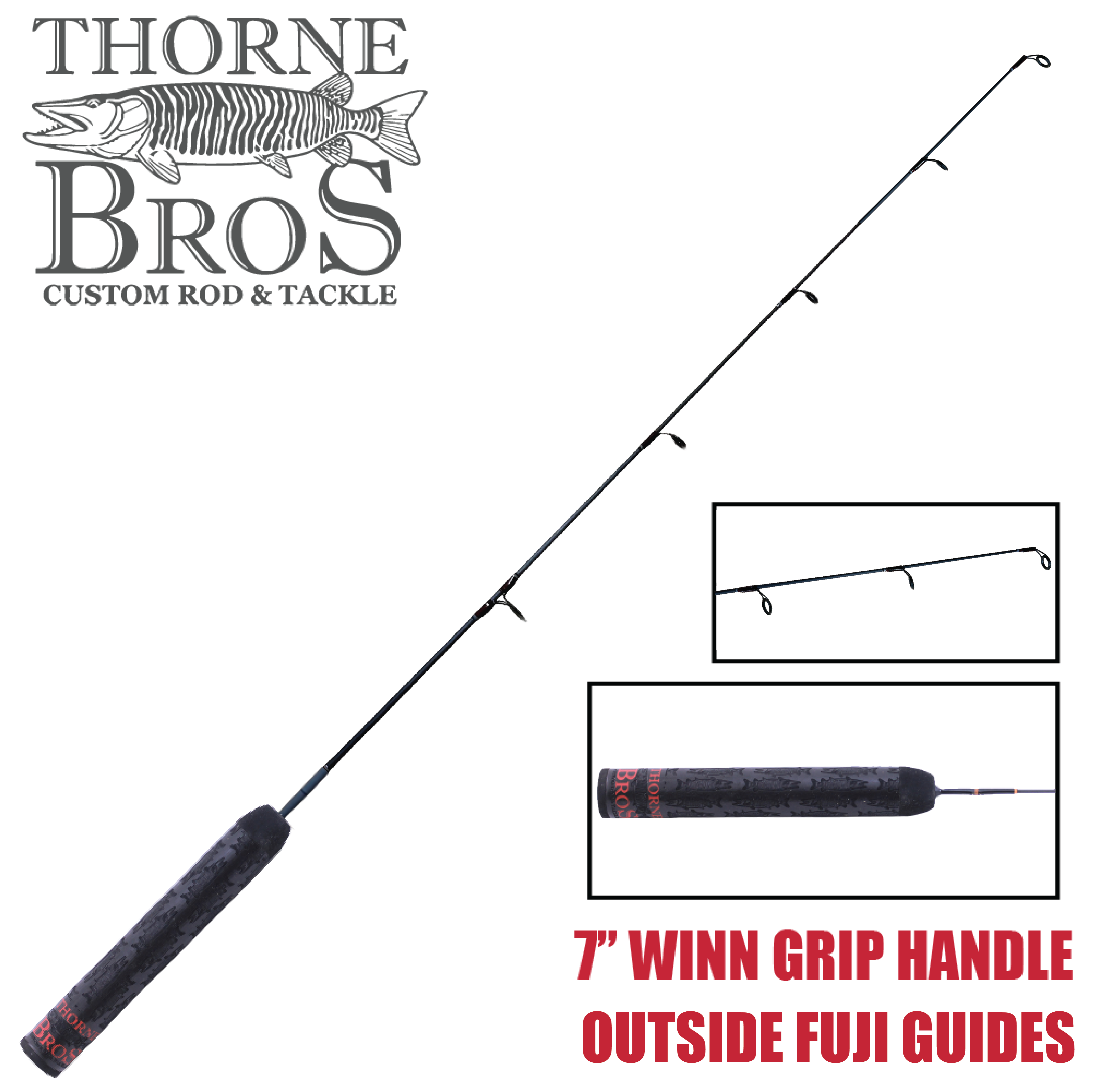 Thorne Bros Custom Ice Rod - Walleye Medium Heavy Sweet Heart Options