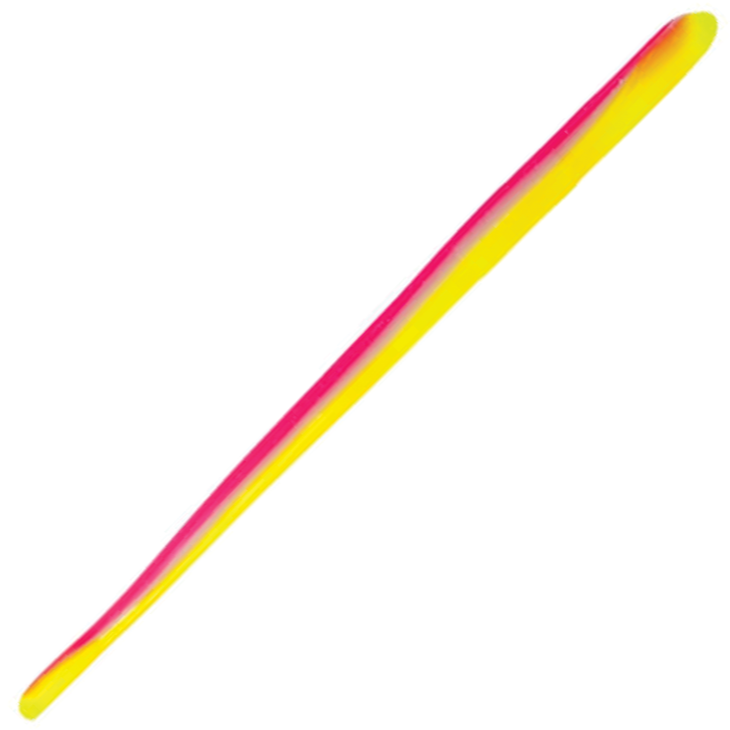 Roboworm Straight Tail Worm fishing lure in bright yellow and pink colors with a slender, tapered body designed for lifelike movement in water.