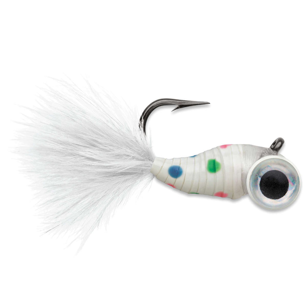 VMC Tungsten Gym Jig white feather tail painted body oversized eye and exposed hook fishing lure for musky tackle