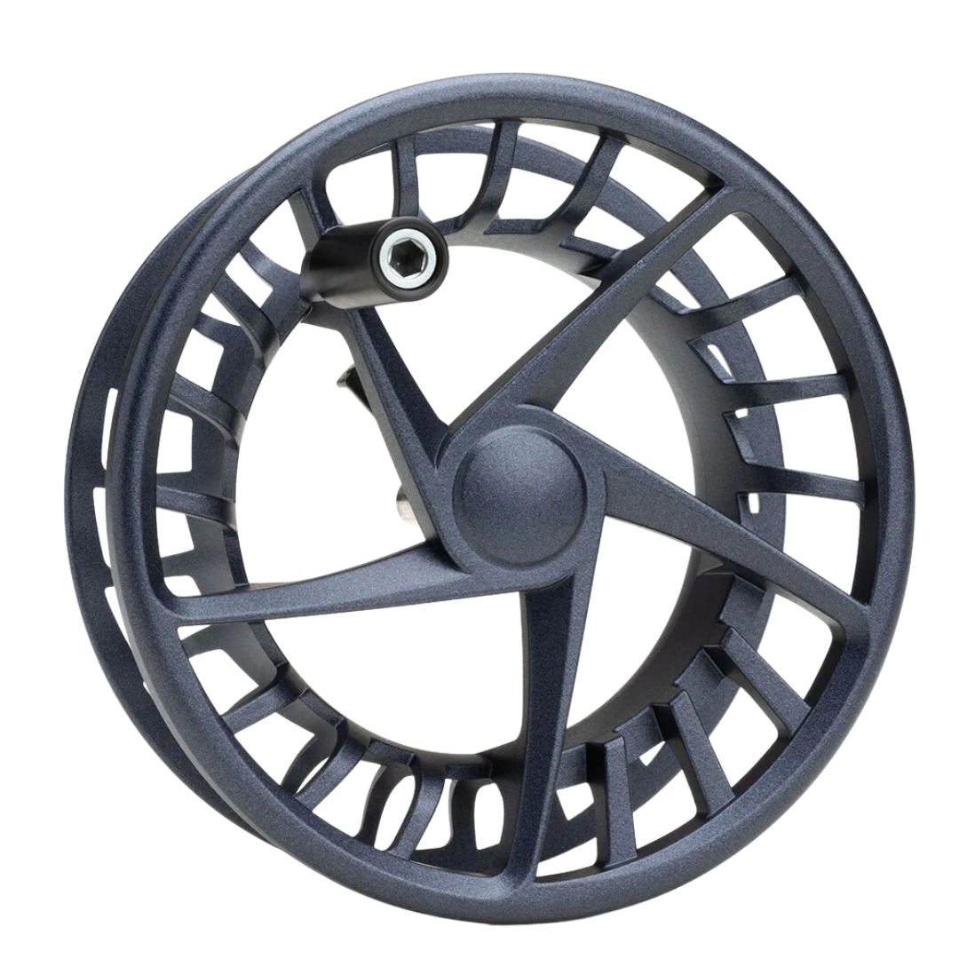 Lamson Liquid/Remix Spool made of lightweight metal with a modern open-frame design for smooth fishing line retrieval, ideal for fishing tackle upgrades.
