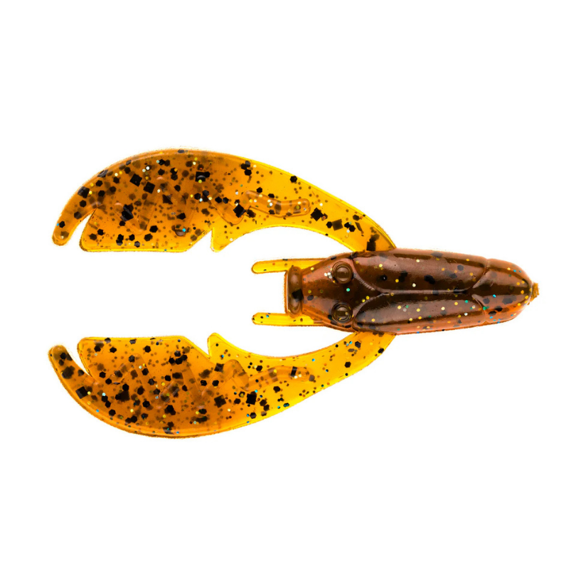 Netbaits Paca Chunk Sr. fishing lure in translucent amber with black and gold flecks, designed for musky fishing tackle and rod setups.