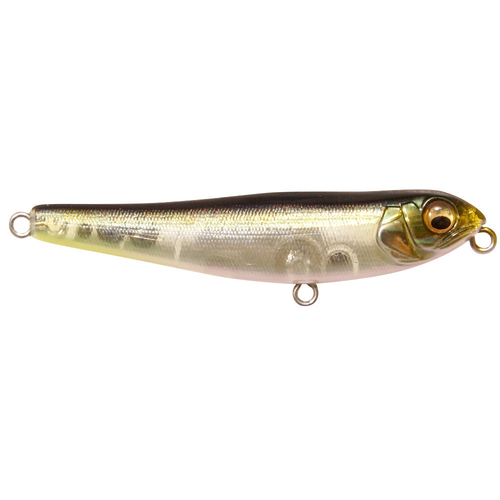 Megabass Dog-X Jr. Coayu BFS fishing lure with a sleek, lifelike design featuring realistic fish scale patterns and detailed eyes, ideal for freshwater fishing tackle.