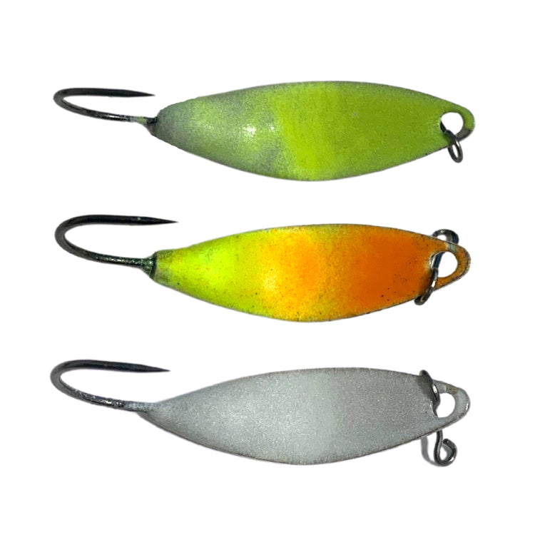 finger lakes fishing lures Great Lakes Finesse Taco Spoon 1/16 oz / Chartreuse Glow Silver
