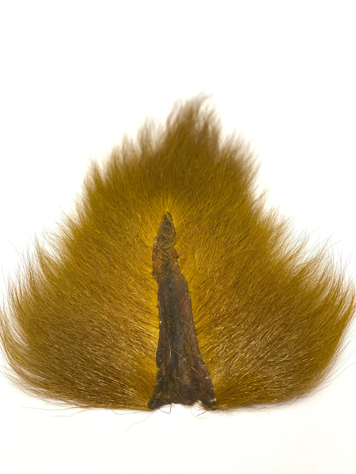 Marabou Brothers El Presidente Grade Buck Tail in brown and gold bucktail material for musky fishing tackle and custom lure making