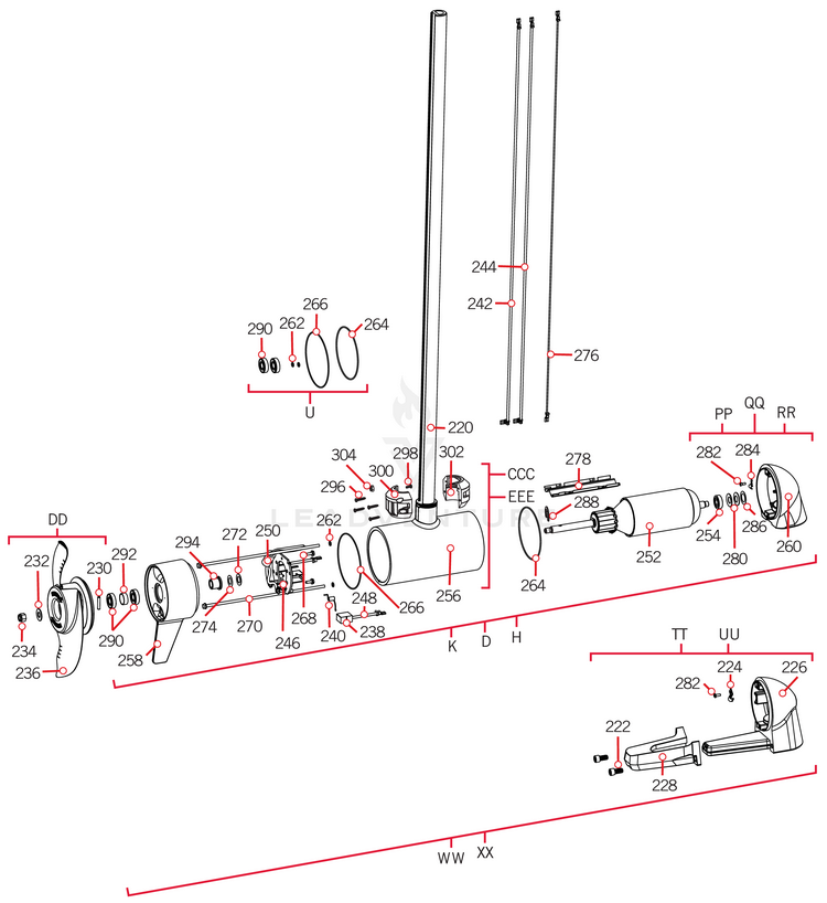 Minn Kota ARMATURE ASY 4.5" LU w/BEARING | 112LB THRUST | 4.5 P/N: 92-100-245