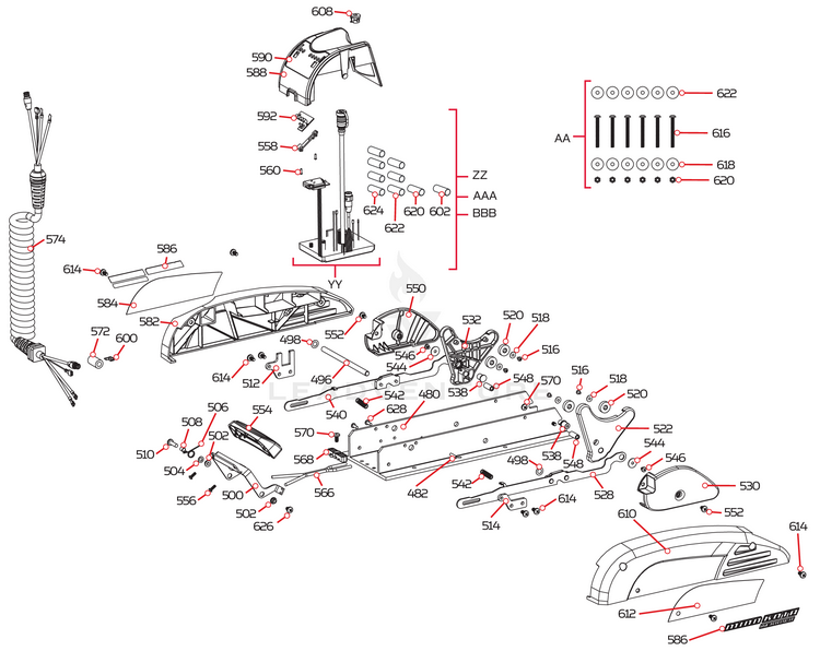 Minn Kota PLATE-SKID, RIGHT FW | 4.0 l 3.625 l 55LB THRUST l 80LB THRUST P/N: 2321920