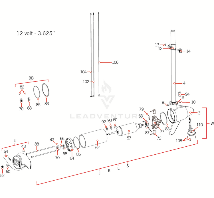 Minn Kota PIN-DRIVE 1.06" LG (SS) | 55LB THRUST | 3.625 P/N: 2092600