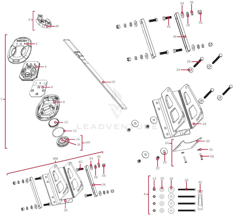 Minn Kota GUARD, EXTRUSION BRACKET P/N: 2378716