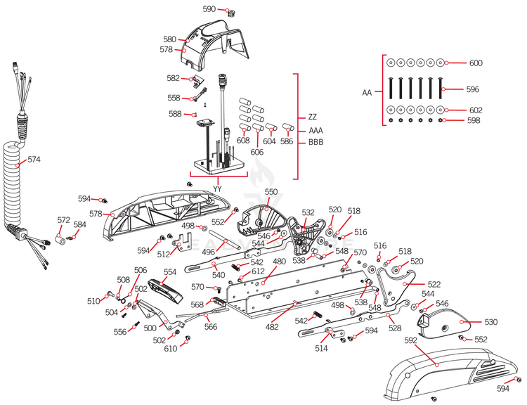 Minn Kota PLATE-SKID, RIGHT FW | 4.0 l 3.625 l 55LB THRUST l 80LB THRUST P/N: 2321920