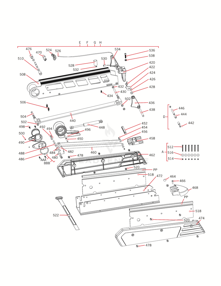 Detailed technical diagram featuring labeled components and assembly parts of the Minn Kota LATCH STRAP ASSY,LONG P/N: 2773601, used for fishing tackle and marine electronics maintenance.