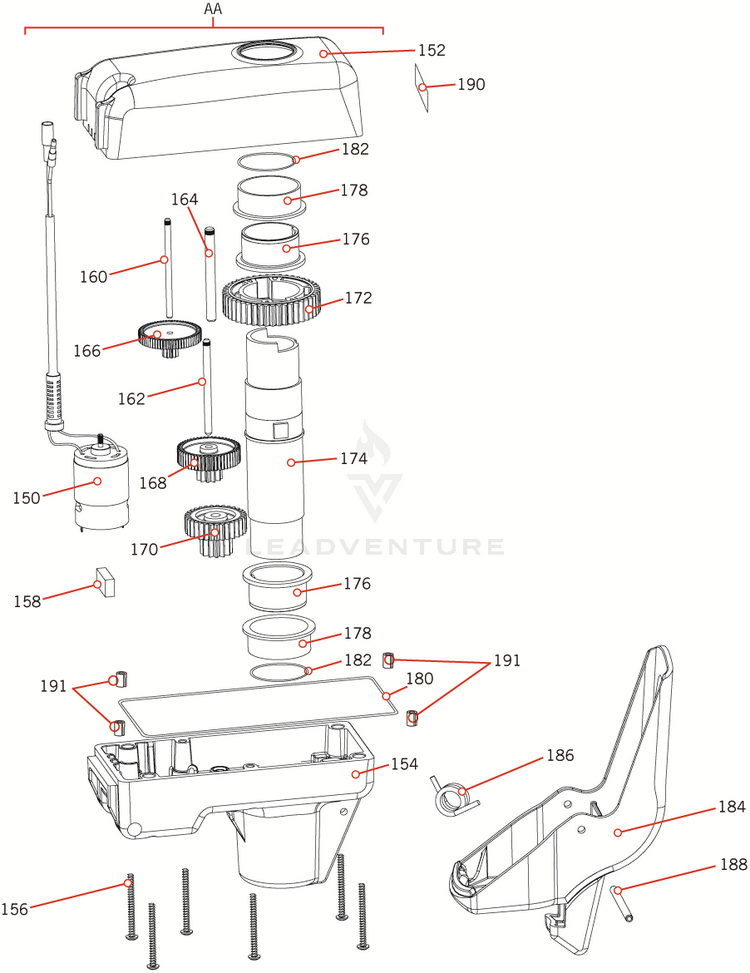 Minn Kota SHAFT-OUTPUT, DR.HOUSING P/N:2302010