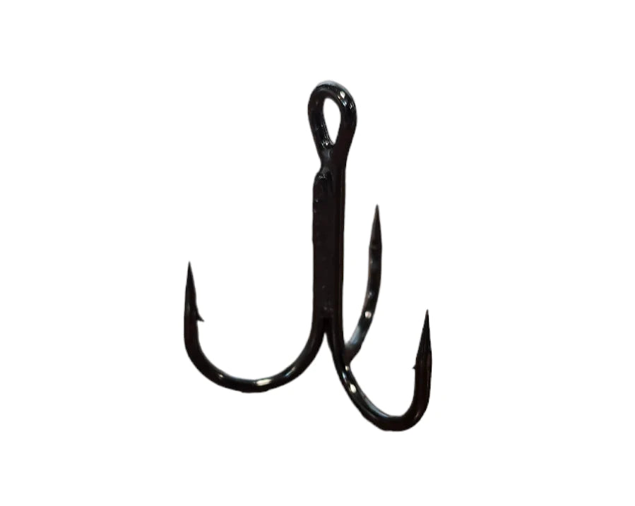 black fish hooks Chaos Black Trident Treble Hooks