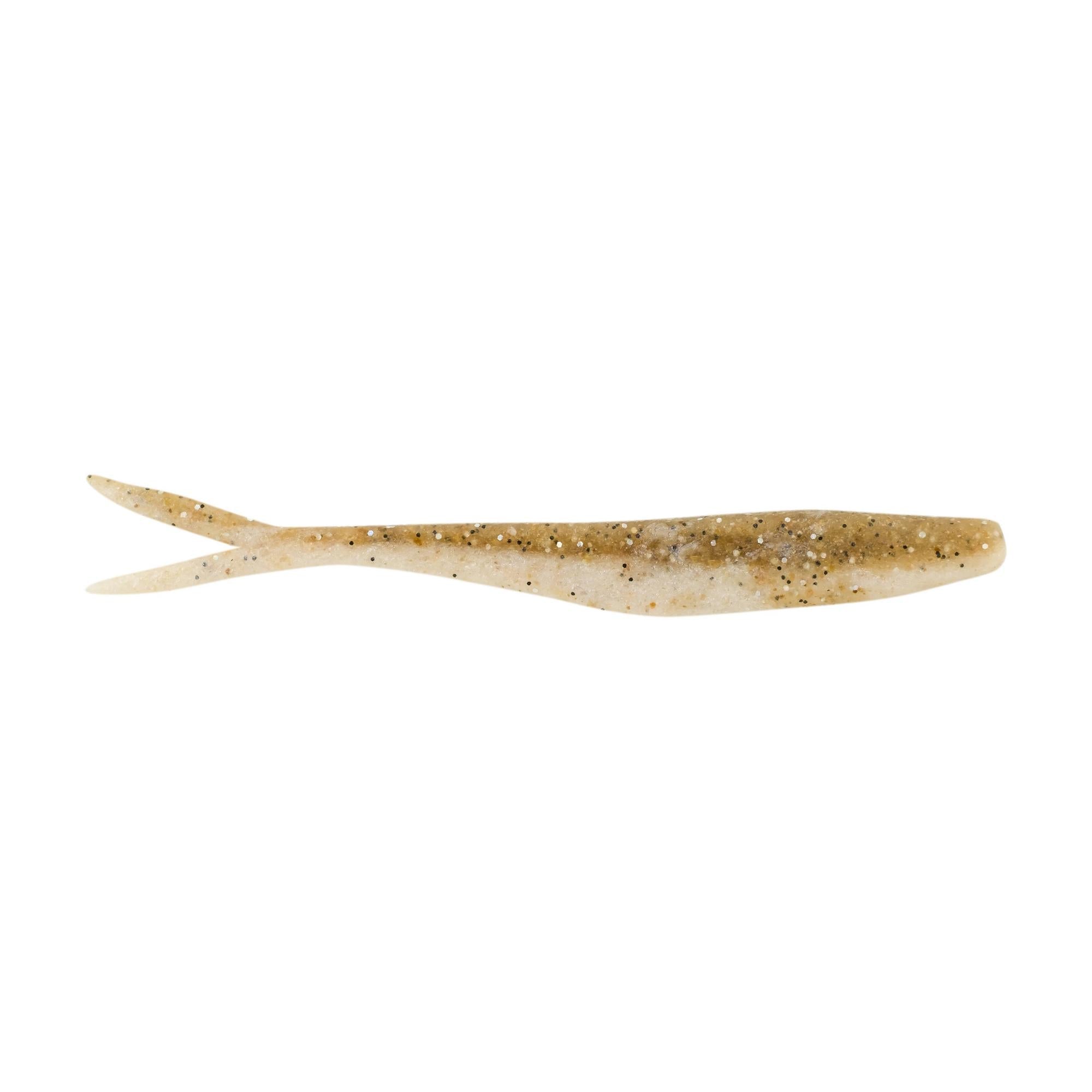 Berkley PowerBait MaxScent Flatnose Minnow fishing lure in natural brown with glitter, designed for freshwater fishing tackle targeting musky and other species.