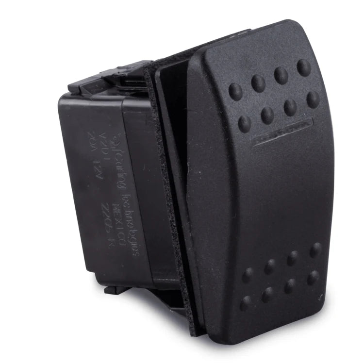 Sierra Contura II Illuminated Weather Resistant Rocker Switch - On-OFf in black with textured grip, designed for durability and marine electronics applications.