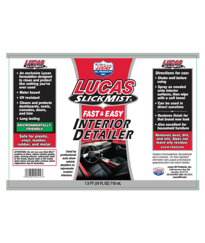 Lucas Slick Mist Interior Detailer 24oz. 10514
