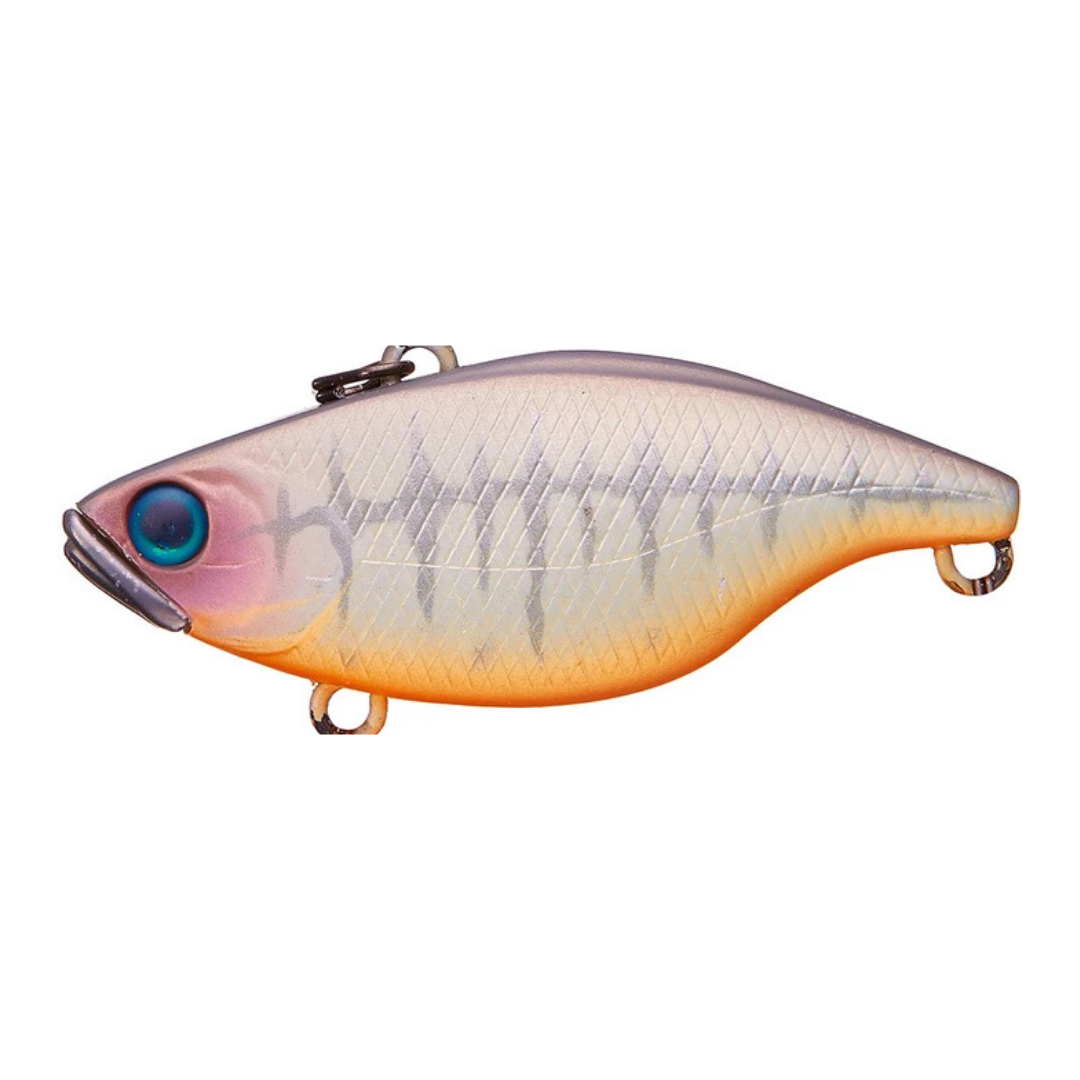 Jackall TN60 fishing lure with a realistic silver fish profile pink head orange belly blue eye and hook hangers for freshwater fishing tackle