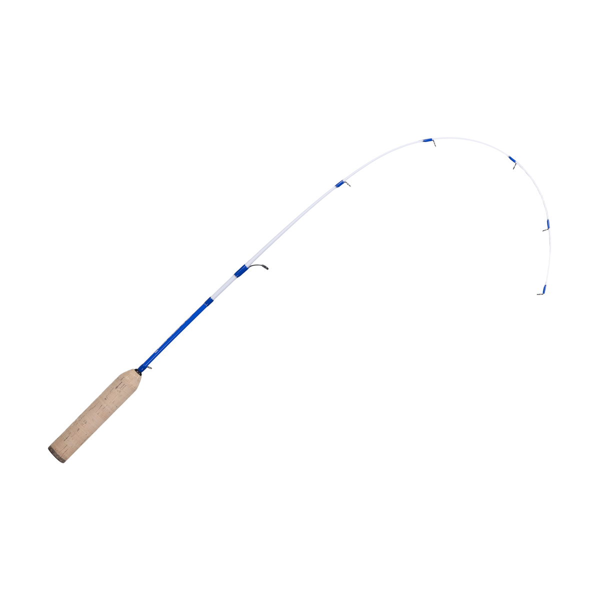 Clam Technique Specific Rods fishing rod with a blue and white flexible shaft and a natural cork handle designed for precise casting and specialized fishing techniques.