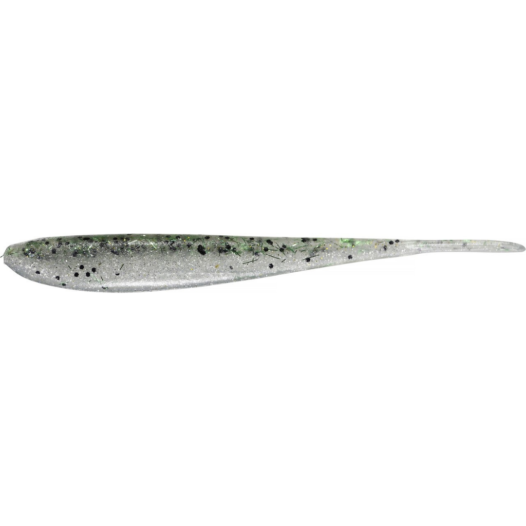 Duo Realis Versa Fish 4" soft plastic fishing lure with a translucent gray green speckled body and slender tapered tail for fishing tackle