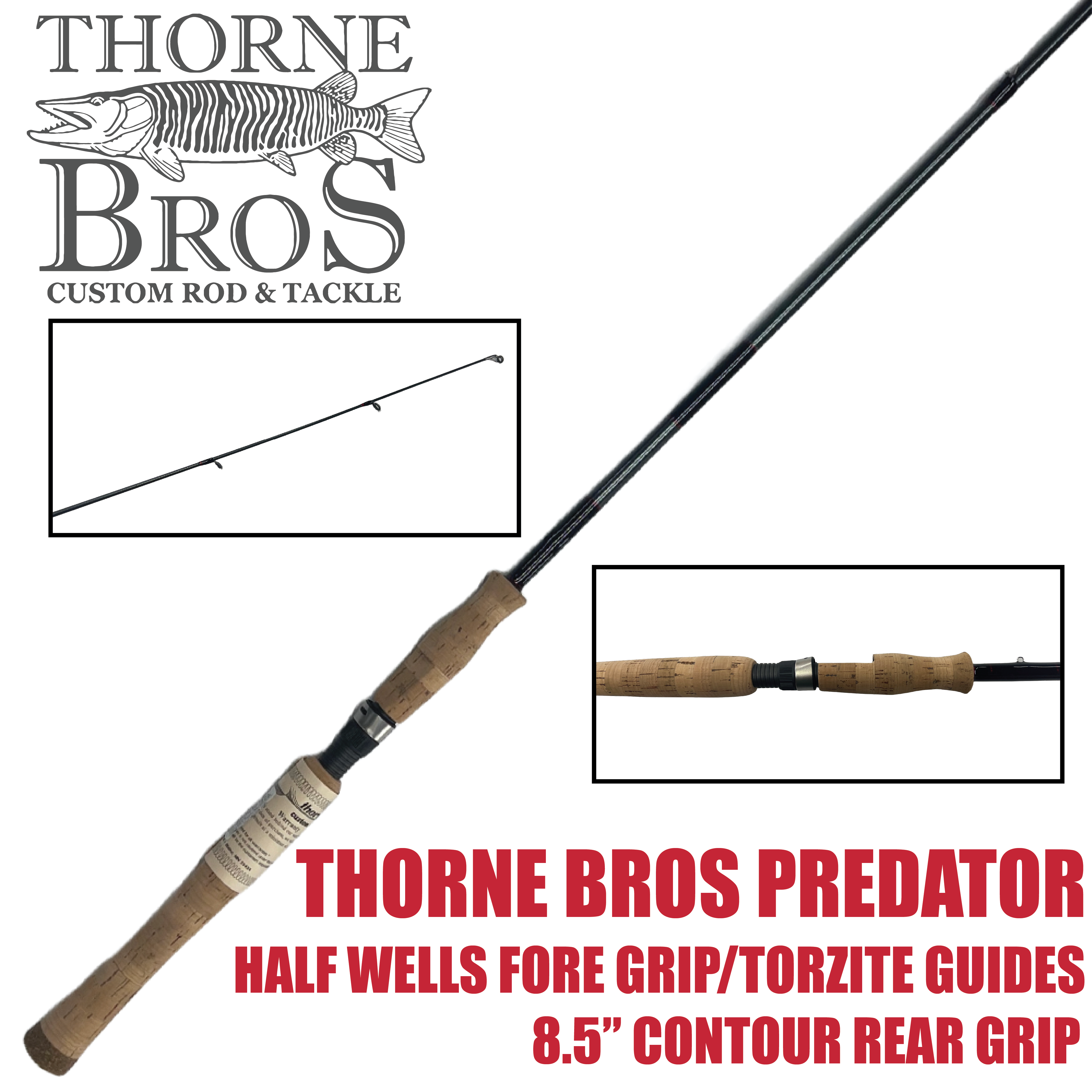 Thorne Bros. Predator Bass/Walleye Rods - Spinning